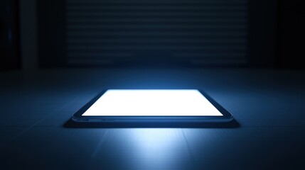 Poster - A Tablet Computer Glowing in the Darkness