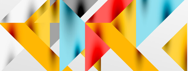 Wall Mural - Tech minimal overlapping triangle shapes elements geometric graphic pattern