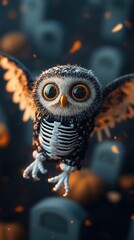 Sticker - Skeleton Owl Halloween