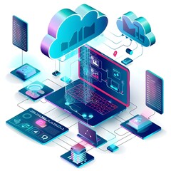 Wall Mural - cloud computing network