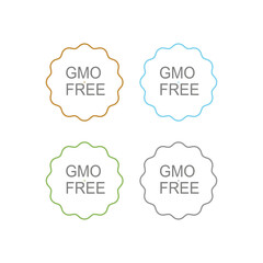 Wall Mural - GMO FREE PRODUCT LABELS SIGN SYMBOL LOGO VECTOR