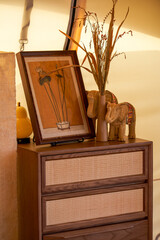 Close-up of furnishings in the accommodation house for leisure residents