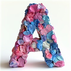 Canvas Print - Crumpled Paper Letter A Sculpture