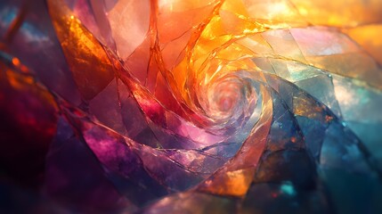 Wall Mural - Abstract Swirling Glass with Colorful Hues