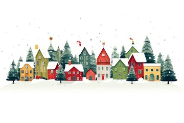 Sticker - Christmas village christmas outdoors white background.