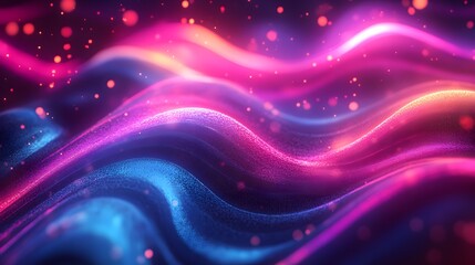 Wall Mural - Abstract Wavy Background with Pink and Blue Glowing Lights