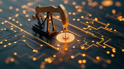 Digital Energy Exchange: Oil Currency 3D Illustration with Copy Space, Selective Focus in Ultra HD