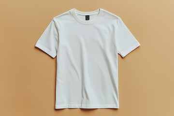 Simple Tshirt Flatlay mockup in beige background created with generative AI