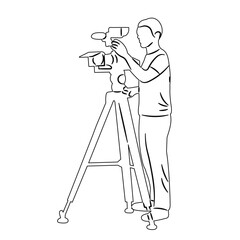 sketch video camera on white background vector