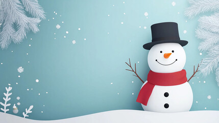 Poster - Christmas Snowman Clipart Background