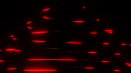 Wall Mural - red glowing lines moving on dark spiral figure on black background. 3d render. looped animated abstract background