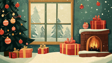 Poster - Christmas Present Clipart Background