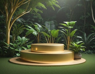 Sticker - Gold podium in tropical environment