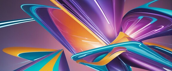 Poster - Set of futuristic colorful shapes, wall paper design