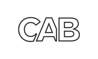 Poster - CAB logo design template with strong and modern bold text. Initial based vector logotype featuring simple and minimal typography. Trendy company identity.