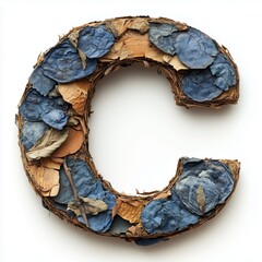 Sticker - Dried Flower and Bark Letter C