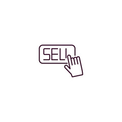 Poster - sell  outline icon. Linear vector from cryptocurrency concept. Thin line sell  icon isolated on white background