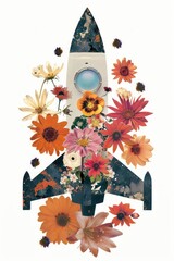 Wall Mural - Flower Collage Rocket pattern collage flower.