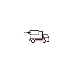 Poster - delivery tag outline icon. Linear vector from delivery concept. Thin line delivery tag icon isolated on white background
