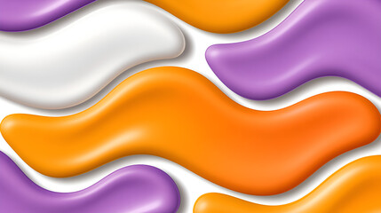 Aufkleber - Colorful abstract shapes in vibrant shades of orange, purple, and white creating a dynamic design pattern on a smooth background