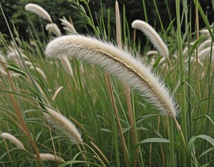 Wall Mural - wild grass close up banner