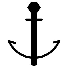 Canvas Print - Anchor Boat Sea Glyph Icon