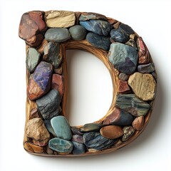 Poster - Stone and Wood Letter D