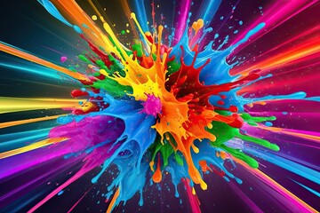 Vibrant Colors and Lively Splash in Interactive Digital Art Background