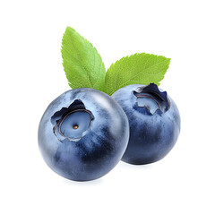 Wall Mural - Organic blueberry isolated on white background