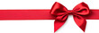 © Oksana - Realistic decorative red bow with horizontal red ribbons isolated on white. Element for decoration gifts