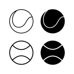 Poster - tennis ball icon set vector illustration template color editable