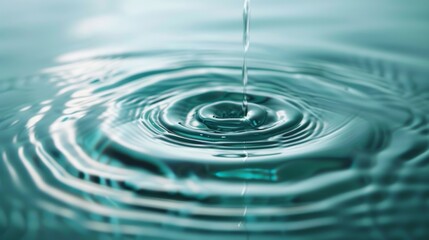 Leinwandbilder - Blue mint water surface showing subtle rippling effects