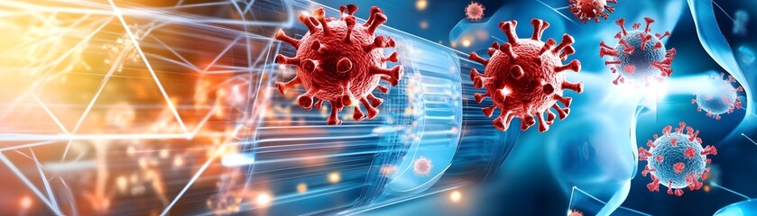 Canvas Print - Coronavirus Spread 3D Illustration.