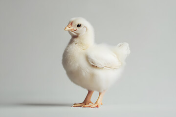 Cute little chicken isolated on white