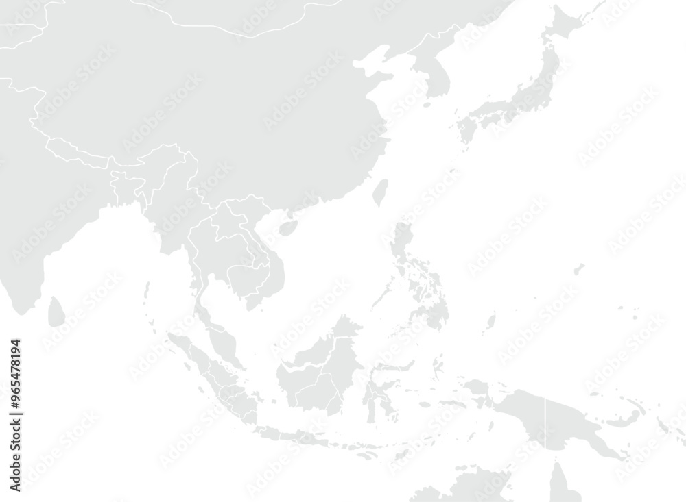 Map of Asia isolated on white background. for website layouts ...