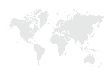  World map vector, isolated on white background. Flat Earth, gray map template for web site pattern, annual report, infographics. Globe similar world map icon. vector EPS10.