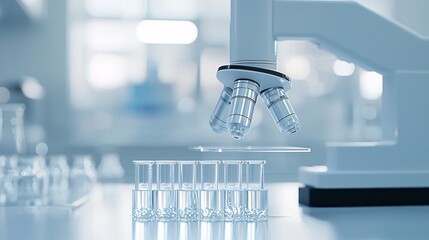 Poster - Biotechnology lab equipped with robotic systems for drug discovery and genetic research