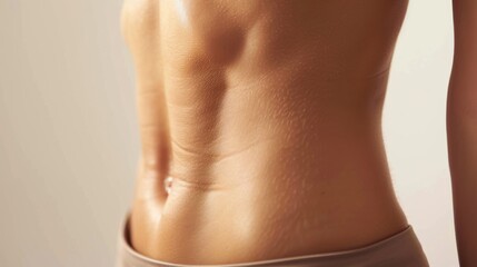 Healthy, glowing abdominal skin detail