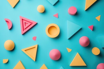 Poster - Unique cyber monday campaign design showcasing geometric patterns against a teal background