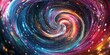 © jambulart - Abstract swirling cosmic background with colorful lights.