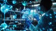 © JK_kyoto - A scientist examines a digital molecular structure in a futuristic lab, showcasing innovation in biotechnology and research.