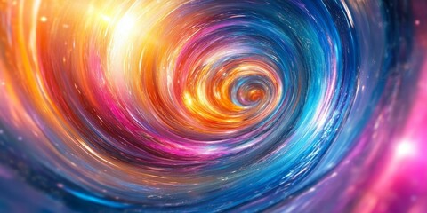 Poster - Abstract colorful swirling galaxy art.