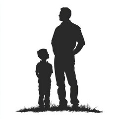 father and son silhouette, generative ai