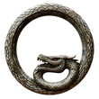 © Ram - Ancient ouroboros symbol dragon biting its tail representing eternal cycle of life mystical serpent with scales endless loop powerful energy cosmic infinity ancient alchemy esoteric wisdom symbol