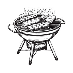 Wall Mural - Barbecue grill vector illustration on white background