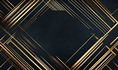 Wall Mural - Gold and Black Geometric Frame