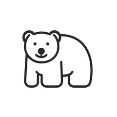 Wall Mural - Polar bear silhouette black line icon