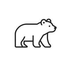 Poster - Polar bear silhouette black line icon