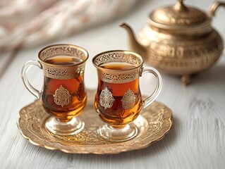 Poster - Traditional Turkish Tea in Elegant Glasses