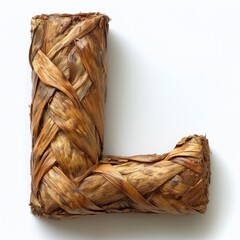 Canvas Print - The Letter L Made From Dried Palm Leaves